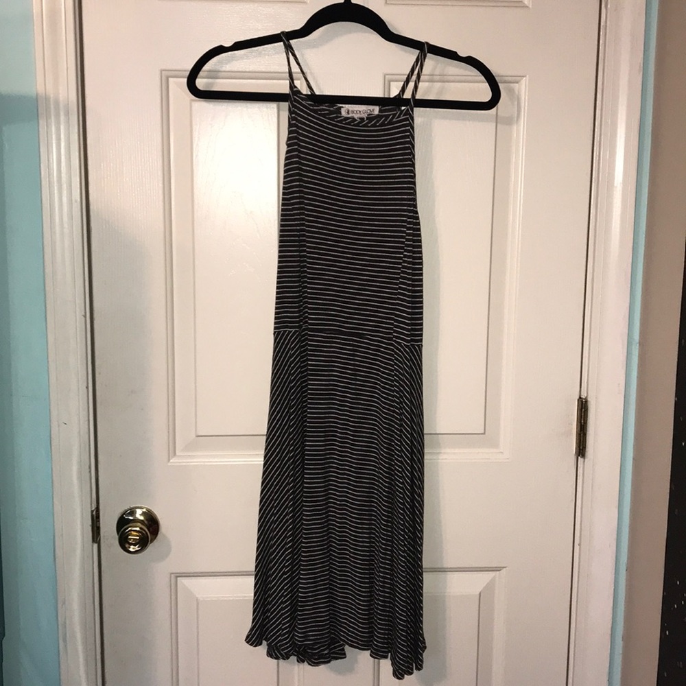 Gray and white dress